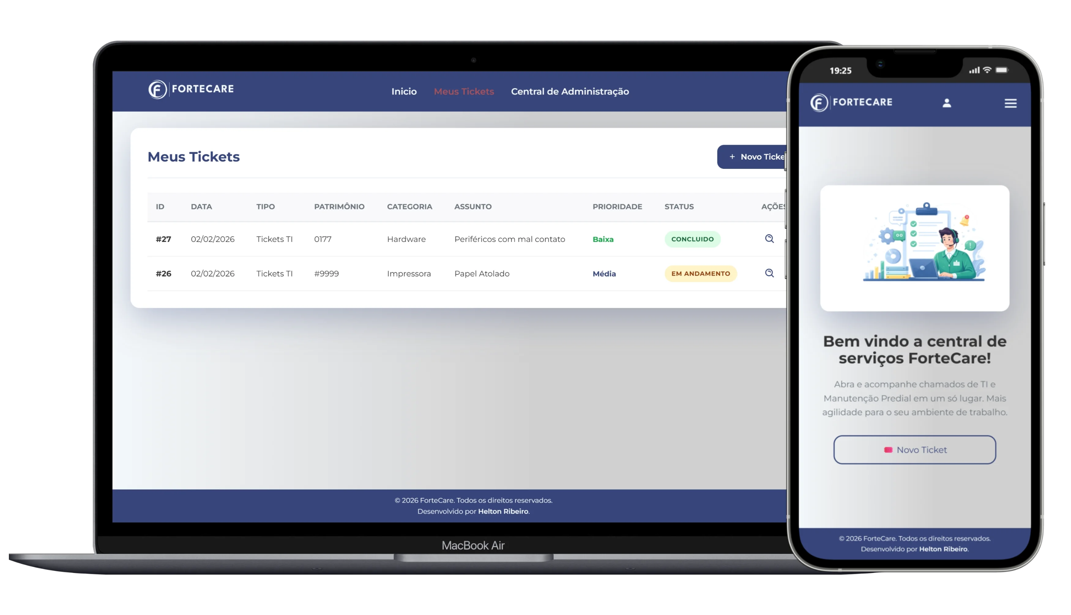 Projeto ForteCare — Sistema de Service Desk com Power BI